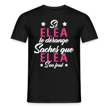 Si Eléa te dérange saches que Eléa s en fout - T-shirt homme - noir - Devant - AI Model Male 178 light (178cm)