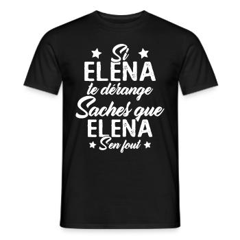 Si Elena te dérange saches que Elena s en fout - T-shirt homme - noir - Devant - AI Model Male 178 light (178cm)