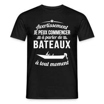 Parler De Bateaux À Tout Moment Cadeau Pêcheur - T-shirt homme - noir - Devant - AI Model Male 178 light (178cm)