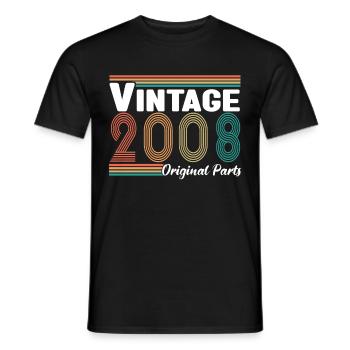 Vintage 2008 Original Parts Cadeau Anniversaire - T-shirt homme - noir - Devant - AI Model Male 178 light (178cm)