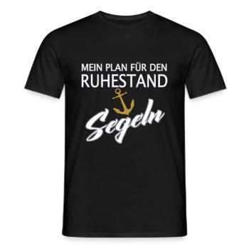 retirement sailing retirement plan sailor captain grandpa - Men's T-Shirt - black - Front - AI Model Male 178 light (178cm)