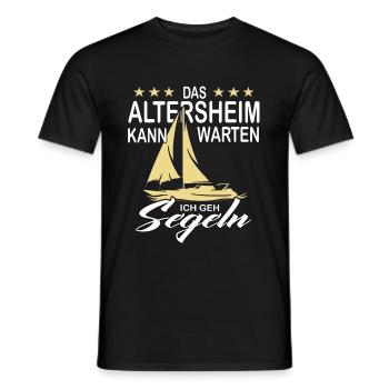 Maison de retraite peut attendre Pension de retraite Voile - T-shirt homme - noir - Devant - AI Model Male 178 light (178cm)