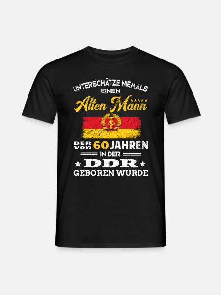 Geburtstag 60 Jahre DDR Geboren Alten Mann - Männer T-Shirt - Schwarz