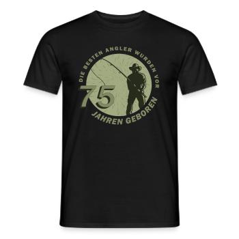 Geburtstag Angler 75 Jahre Echte Männer Angeln - Männer T-Shirt - Schwarz - Vorne - AI Model Male 178 light (178cm)