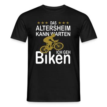 E-Bike Altersheim Kann Warten Akku Fahrrad - Männer T-Shirt - Schwarz - Vorne - AI Model Male 178 light (178cm)