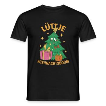 Lüttje Wiehnachtsboom Plattdeutsch - Männer T-Shirt - Schwarz - Vorne - AI Model Male 178 light (178cm)