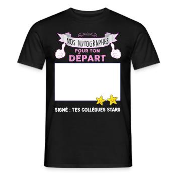Départ Avec Autographes Des Collègues Stars - T-shirt homme - noir - Devant - AI Model Male 178 light (178cm)