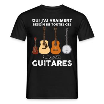 Guitares Cadeau Passion Musique Homme Ou Femme - T-shirt homme - noir - Devant - AI Model Male 178 light (178cm)