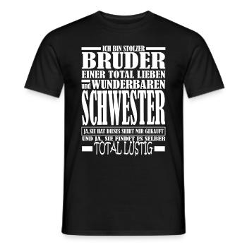 Frère fier de chère sœur cool - T-shirt homme - noir - Devant - AI Model Male 178 light (178cm)