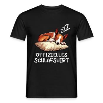 Offizielles Schlafshirt Basenji Basenjibesitzer - Männer T-Shirt - Schwarz - Vorne - AI Model Male 178 light (178cm)