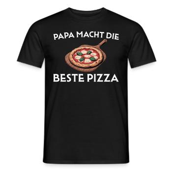 Pizzabäcker Papa macht die beste Pizza - Männer T-Shirt - Schwarz - Vorne - AI Model Male 178 light (178cm)