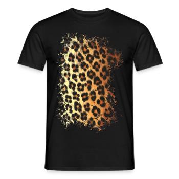 motif de la fourrure de léopard - T-shirt homme - noir - Devant - AI Model Male 178 light (178cm)