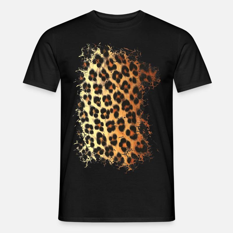 Leoparden Fell Muster - Männer T-Shirt - Schwarz