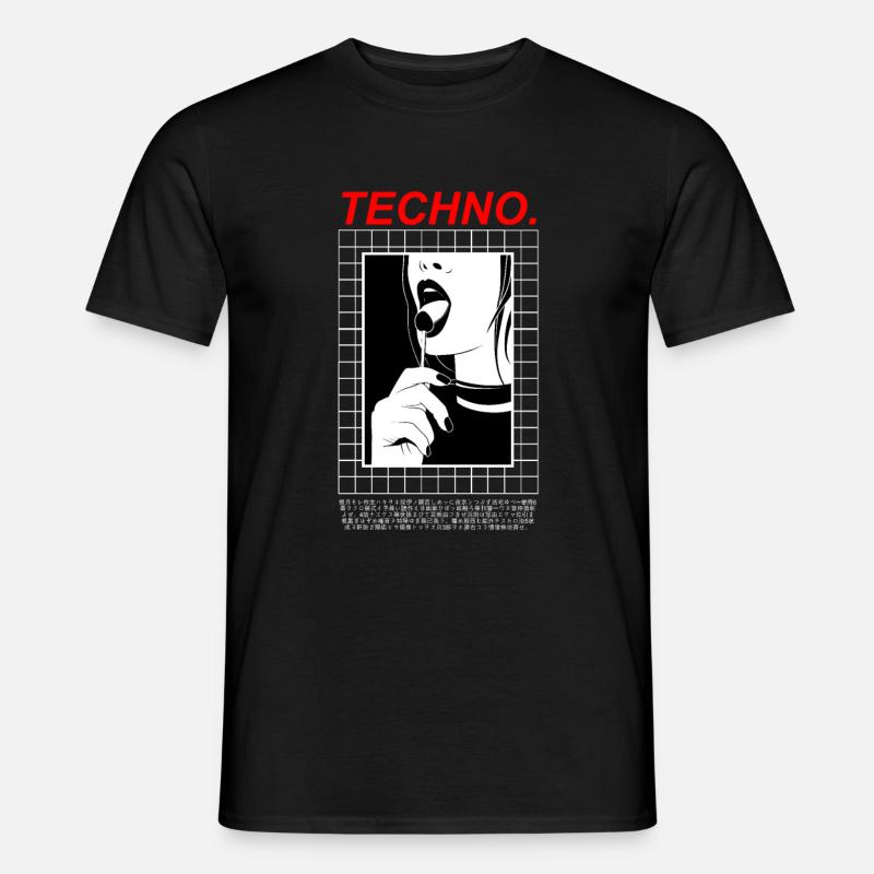 Techno Love - Männer T-Shirt - Schwarz