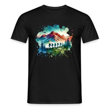Randonnée Montagne Nature - T-shirt homme - noir - Devant - AI Model Male 178 light (178cm)