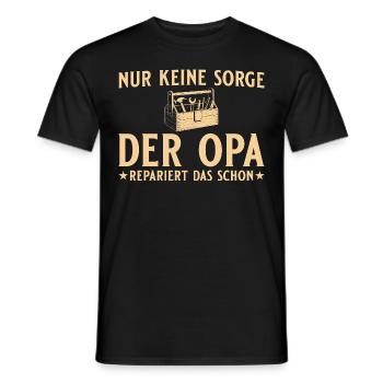 Der Opa repariert das schon Handwerker - Männer T-Shirt - Schwarz - Vorne - AI Model Male 178 light (178cm)