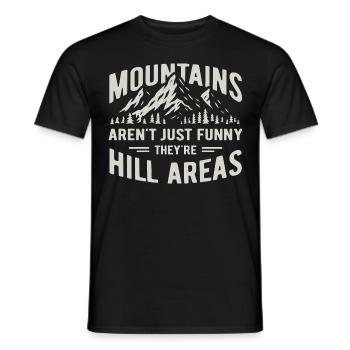 Mountains are hill areas - hilarious pun - Männer T-Shirt - Schwarz - Vorne - AI Model Male 178 light (178cm)