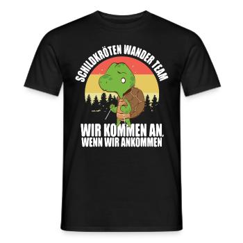 Turtles hiking team - Men's T-Shirt - black - Front - AI Model Male 178 light (178cm)