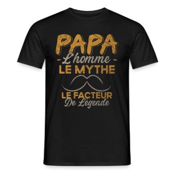 Papa Le Facteur De Légende Cadeau Humour - T-shirt homme - noir - Devant - AI Model Male 178 light (178cm)
