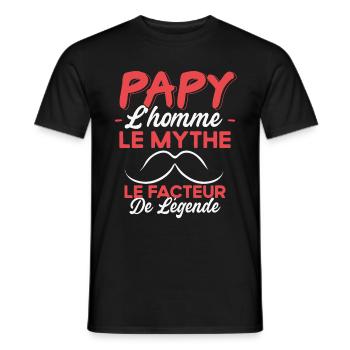 Papy Le Facteur De Légende Cadeau Humour - T-shirt homme - noir - Devant - AI Model Male 178 light (178cm)