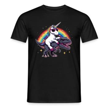 Licorne Dinosaure Cadeau T-Rex Pour Fille Amusant - T-shirt homme - noir - Devant - AI Model Male 178 light (178cm)