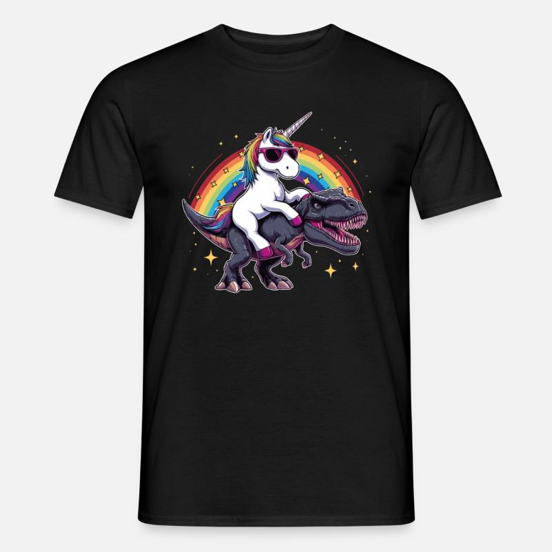 Unicorn Dinosaur T-Rex gave til pigesjov - Mænd T-shirt - sort