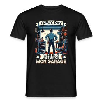Papa Bricoleur Humour J'peux Pas Cadeau Garage - T-shirt homme - noir - Devant - AI Model Male 178 light (178cm)