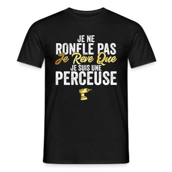Perceuse Hurmour Bricolage pour Papa Bricoleur - T-shirt homme - noir - Devant - AI Model Male 178 light (178cm)
