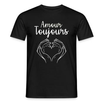 Amour Toujours Coeur Cadeau Couple St Valentin - T-shirt homme - noir - Devant - AI Model Male 178 light (178cm)