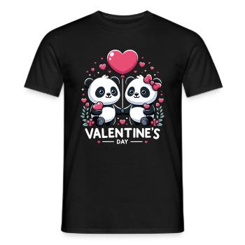 Panda Amoureux Mignon Cadeau Saint Valentin - T-shirt homme - noir - Devant - AI Model Male 178 light (178cm)