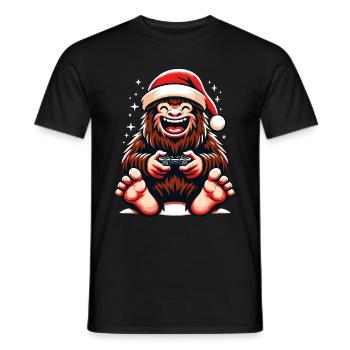Bigfoot Gamer Weihnachtsgeschenk Humor Geek - Männer T-Shirt - Schwarz - Vorne - AI Model Male 178 light (178cm)