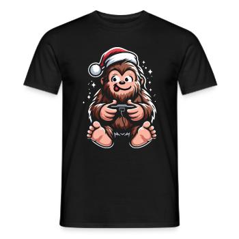 Bigfoot Gamer Weihnachtsgeschenk Humor Geek - Männer T-Shirt - Schwarz - Vorne - AI Model Male 178 light (178cm)