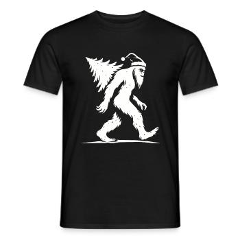 Bigfoot Weihnachtsbaum Geschenk Humor - Männer T-Shirt - Schwarz - Vorne - AI Model Male 178 light (178cm)