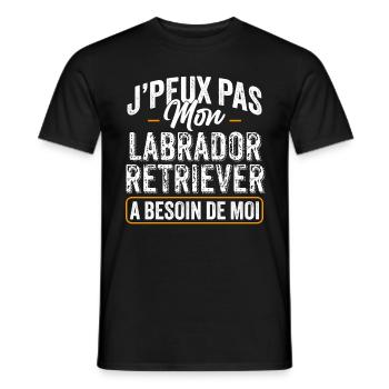 J'Peux Pas Mon Labrador Retriever A Besoin De Moi - T-shirt homme - noir - Devant - AI Model Male 178 light (178cm)