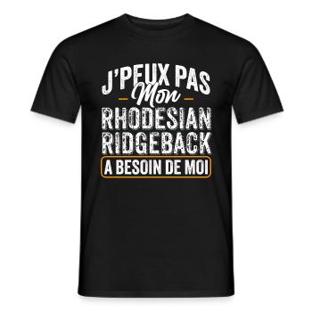 J'Peux Pas Mon Rhodesian Ridgeback A Besoin De Moi - T-shirt homme - noir - Devant - AI Model Male 178 light (178cm)