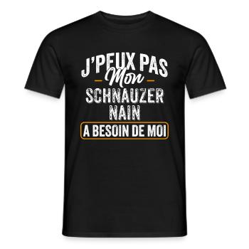 J'Peux Pas Mon Schnauzer Nain A Besoin De Moi - T-shirt homme - noir - Devant - AI Model Male 178 light (178cm)