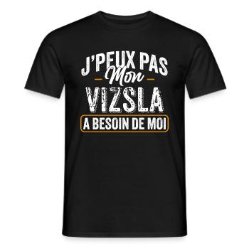 J'Peux Pas Mon Vizsla A Besoin De Moi - T-shirt homme - noir - Devant - AI Model Male 178 light (178cm)