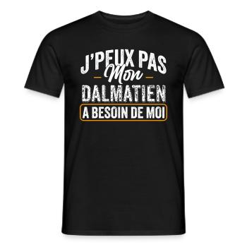 J'Peux Pas Mon Dalmatien A Besoin De Moi - T-shirt homme - noir - Devant - AI Model Male 178 light (178cm)