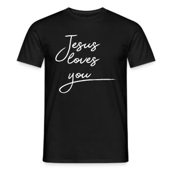 Jesus loves you - Männer T-Shirt - Schwarz - Vorne - AI Model Male 178 light (178cm)