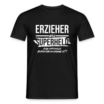 Les éducateurs sont les vrais super-héros - T-shirt homme - noir - Devant - AI Model Male 178 light (178cm)