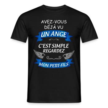 Petit-fils à papy Idée Cadeau Pour Grand-père Fier - T-shirt homme - noir - Devant - AI Model Male 178 light (178cm)