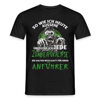 Zombie Apokalypse Mann - Männer T-Shirt - Schwarz - Vorne - AI Model Male 178 light (178cm)