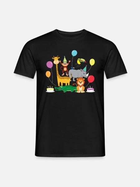 anniversaire Zoo animaux jardin d’enfants fête cadeau - T-shirt homme - noir