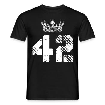 42 Number crown - Men's T-Shirt - black - Front - AI Model Male 178 light (178cm)
