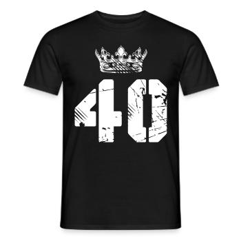 40 Zahl Krone - Männer T-Shirt - Schwarz - Vorne - AI Model Male 178 light (178cm)