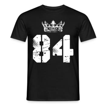 84 Number crown - Men's T-Shirt - black - Front - AI Model Male 178 light (178cm)
