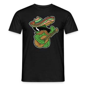 Kaktus Mexiko Sombrero bunt Geschenk Gitarre - Männer T-Shirt - Schwarz - Vorne - AI Model Male 178 light (178cm)