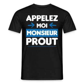 cadeau drôle monsieur prout - T-shirt homme - noir - Devant - AI Model Male 178 light (178cm)