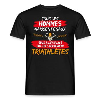 cadeau marrant solide triathlète triathlon - T-shirt homme - noir - Devant - AI Model Male 178 light (178cm)