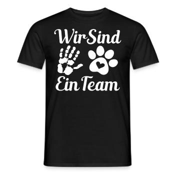 Hund wir sind ein Team Hunde Sprüche - Männer T-Shirt - Schwarz - Vorne - AI Model Male 178 light (178cm)